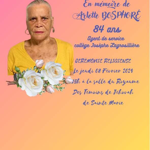 Photo d’Arlette BOSPHORE